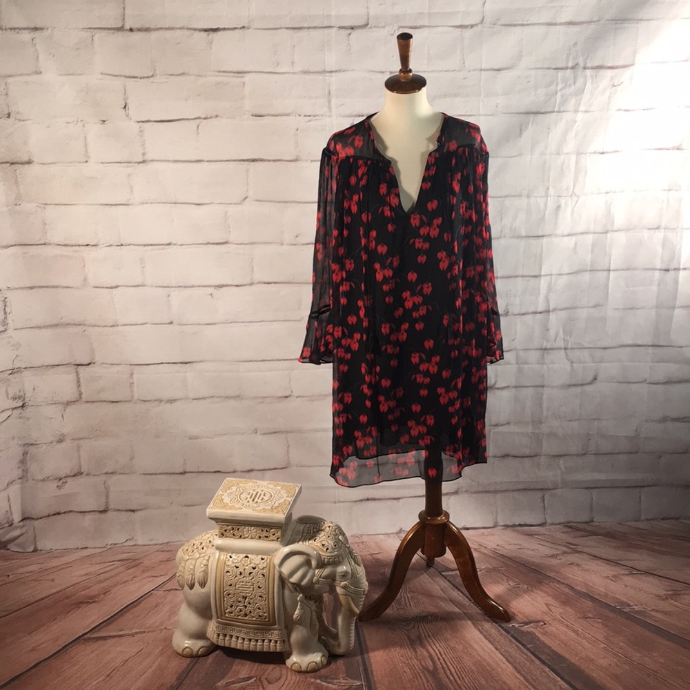 Rachel Zoe Black and Red Floral Dress